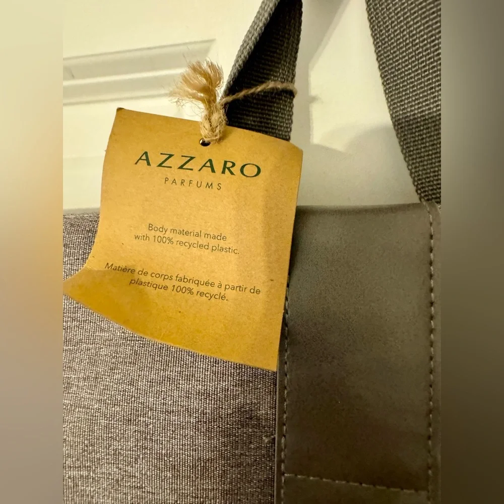 Azzaro Perfumes Fragrance Cologne Backpack Bag GREY GRAY NWT
